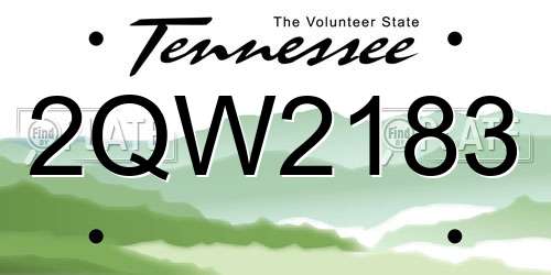 2QW2183 Tennessee License Plate