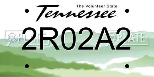 2R02A2 Tennessee License Plate