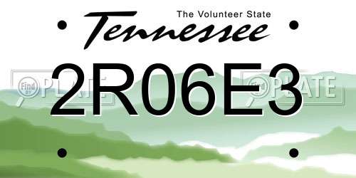2R06E3 Tennessee License Plate