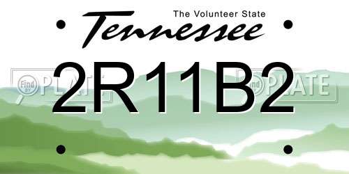 2R11B2 Tennessee License Plate