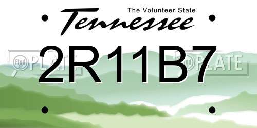 2R11B7 Tennessee License Plate