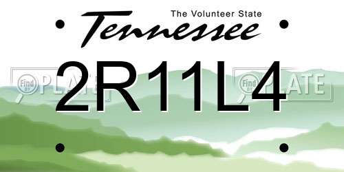 2R11L4 Tennessee License Plate