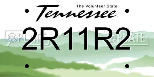 2R11R2 Tennessee License Plate