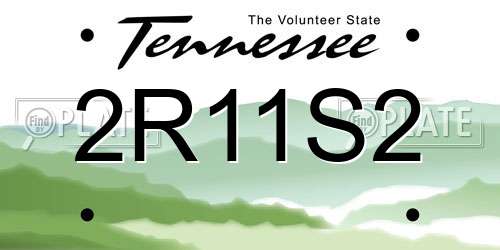 2R11S2 Tennessee License Plate