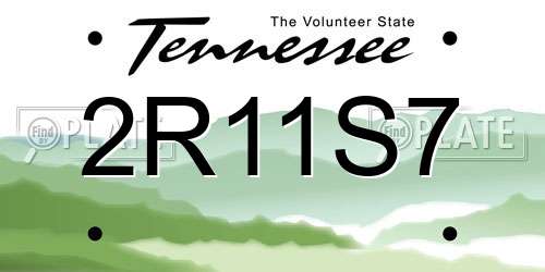2R11S7 Tennessee License Plate