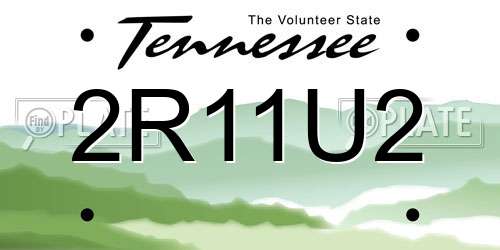 2R11U2 Tennessee License Plate