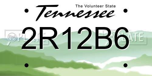 2R12B6 Tennessee License Plate