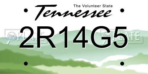 2R14G5 Tennessee License Plate
