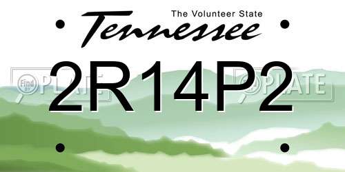 2R14P2 Tennessee License Plate