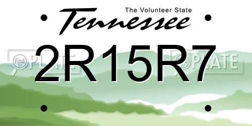 2R15R7 Tennessee License Plate
