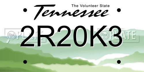 2R20K3 Tennessee License Plate