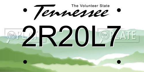 2R20L7 Tennessee License Plate