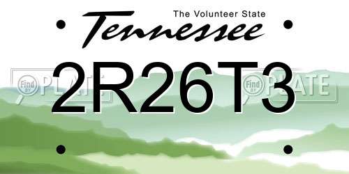 2R26T3 Tennessee License Plate