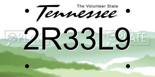 2R33L9 Tennessee License Plate