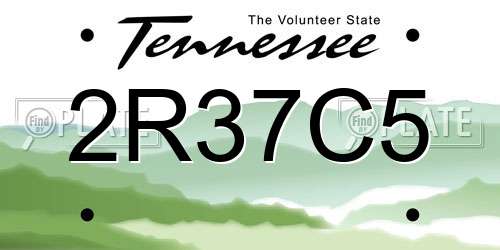 2R37C5 Tennessee License Plate