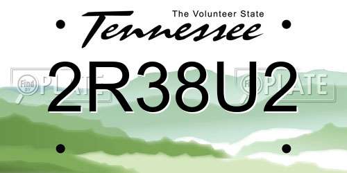 2R38U2 Tennessee License Plate