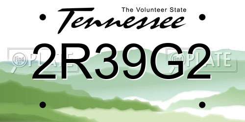 2R39G2 Tennessee License Plate