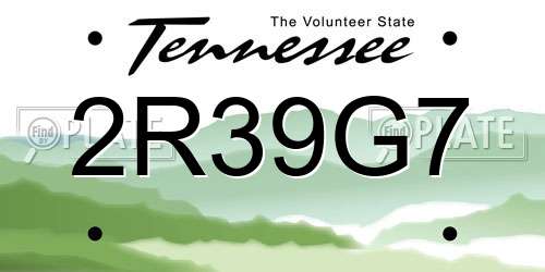 2R39G7 Tennessee License Plate