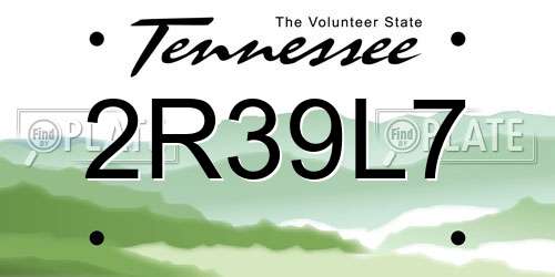 2R39L7 Tennessee License Plate