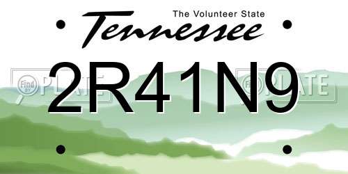 2R41N9 Tennessee License Plate