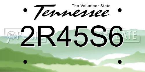 2R45S6 Tennessee License Plate