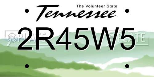 2R45W5 Tennessee License Plate