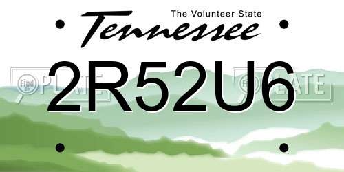 2R52U6 Tennessee License Plate