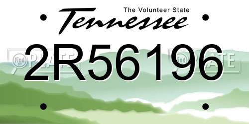 2R56196 Tennessee License Plate