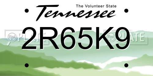 2R65K9 Tennessee License Plate