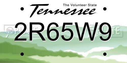 2R65W9 Tennessee License Plate