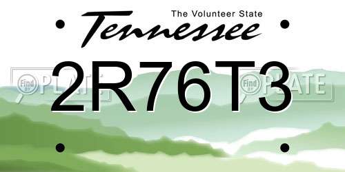 2R76T3 Tennessee License Plate