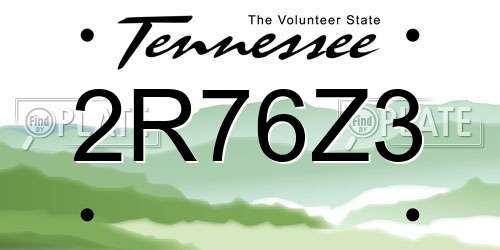 2R76Z3 Tennessee License Plate