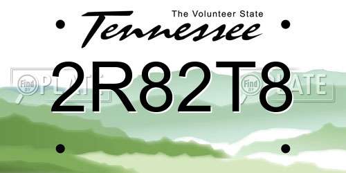 2R82T8 Tennessee License Plate