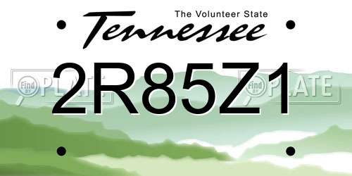 2R85Z1 Tennessee License Plate