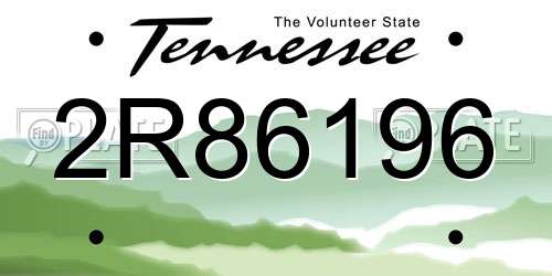 2R86196 Tennessee License Plate
