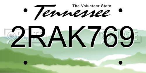 2RAK769 Tennessee License Plate