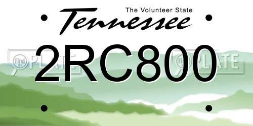 2RC800 Tennessee License Plate