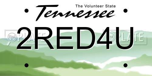 2RED4U Tennessee License Plate