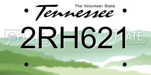 2RH621 Tennessee License Plate