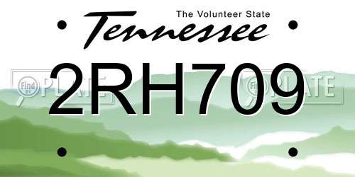 2RH709 Tennessee License Plate