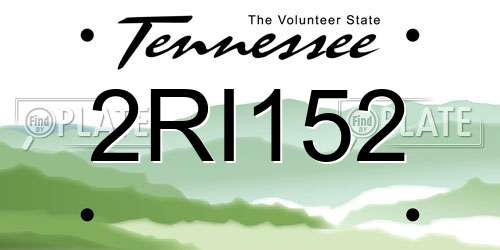 2RI152 Tennessee License Plate