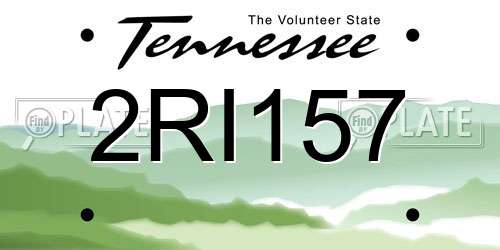 2RI157 Tennessee License Plate