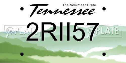 2RII57 Tennessee License Plate