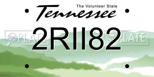2RII82 Tennessee License Plate