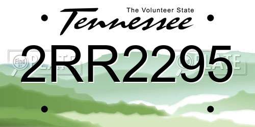 2RR2295 Tennessee License Plate