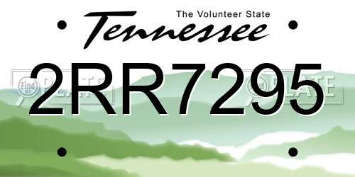 2RR7295 Tennessee License Plate