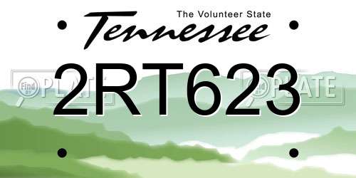2RT623 Tennessee License Plate