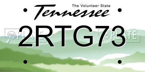 2RTG73 Tennessee License Plate