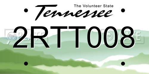 2RTT008 Tennessee License Plate