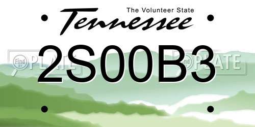 2S00B3 Tennessee License Plate